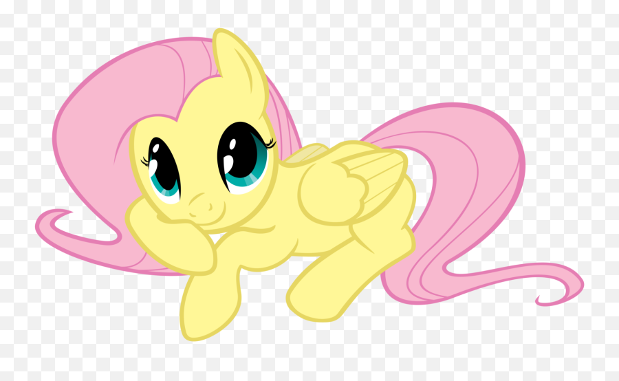 Fluttershy Fan Club - My Little Pony Fluttershy Cute Emoji,Lying Down Emoji
