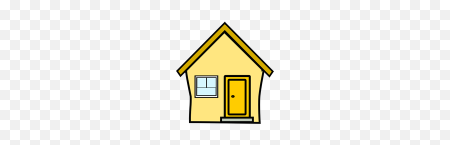 A Simple House - Cartoon House Yellow Door Emoji,House And Balloons Emoji