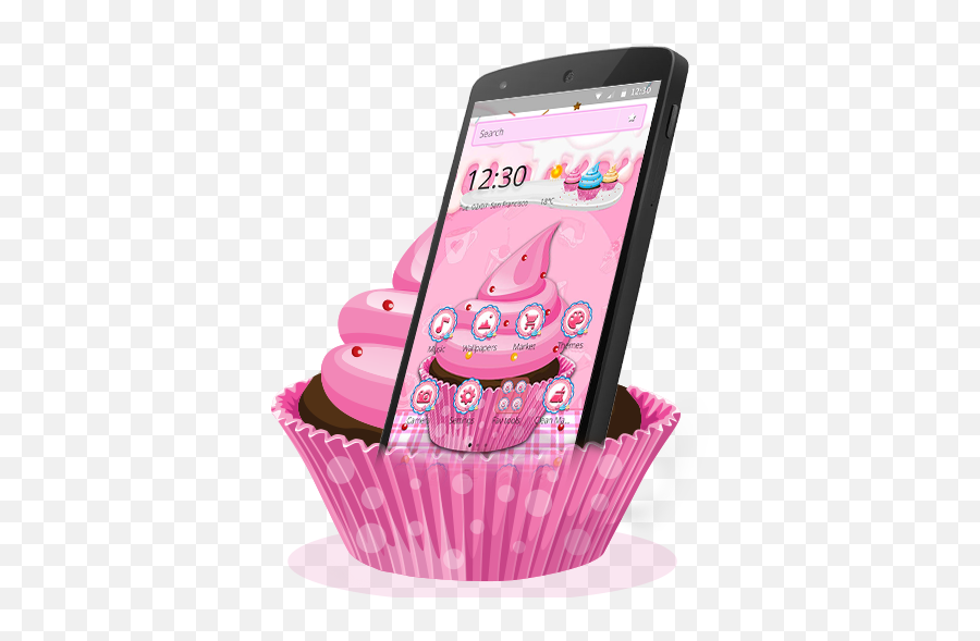 Sugary Cup Cakes Theme - Smartphone Emoji,Cakes Of Emojis