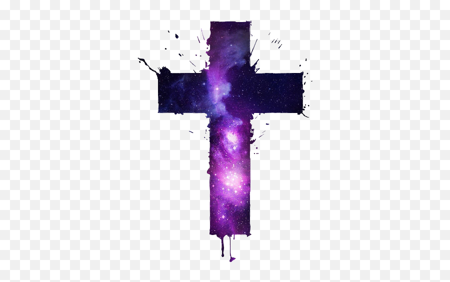 Religion Purple Purpleblue Rel - Galaxy Wallpaper With Cross Emoji,Religion Emoji