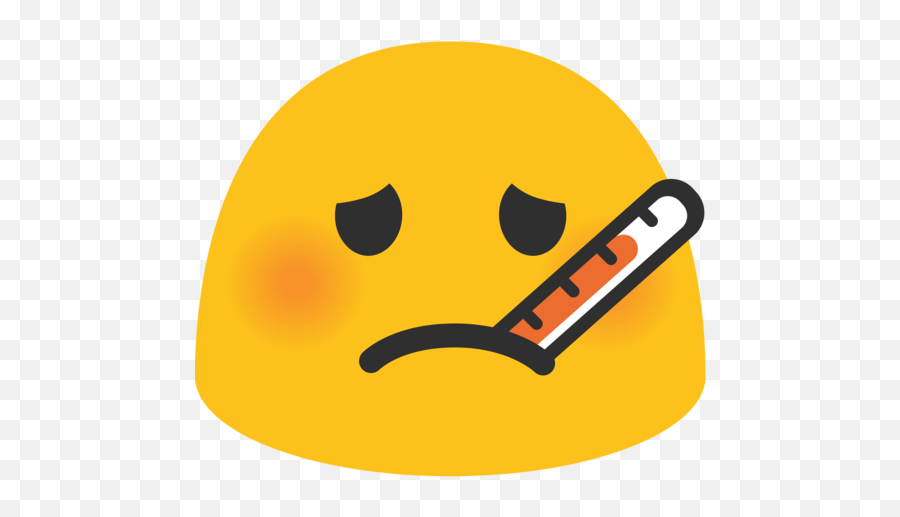 Face With Thermometer Emoji - Android,Emoji Sick