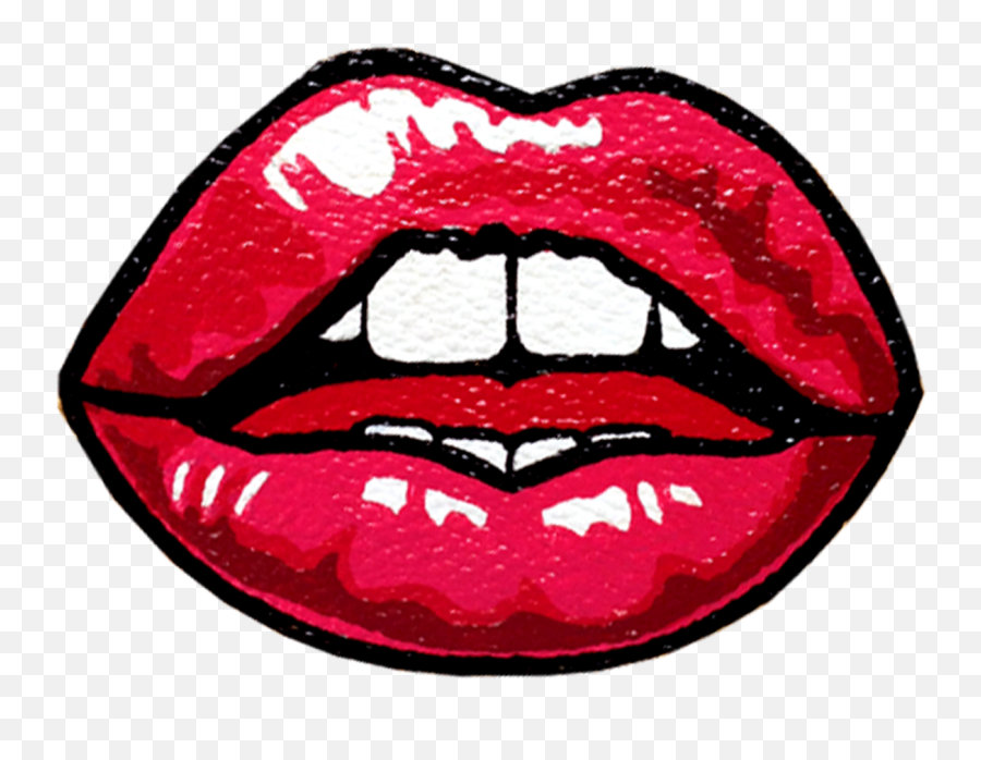 Lips Clipart Juicy Lip Lips Juicy Lip - Pop Art Lips Png Emoji,Mouth Dripping Emoji