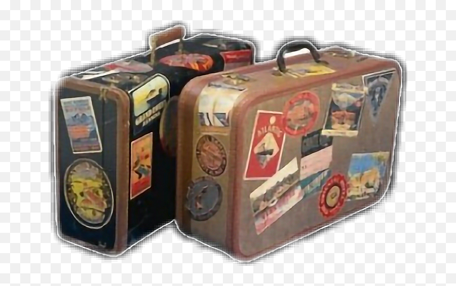 Travel Bags Briefcase Brown Mustard - Maleta De Viaje Con Parches Emoji,Briefcase Emoji