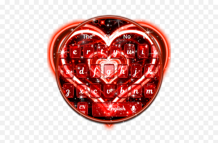 Live Neon Red Heart Keyboard Theme - Heart Emoji,Heart Emoji Pc