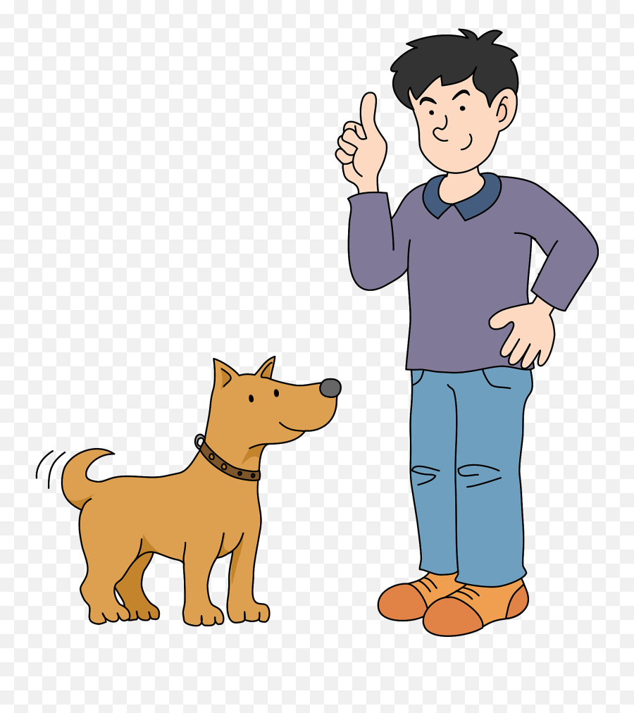 Dog Owner And Dog Clipart - Dog And Owner Clipart Emoji,Boxer Dog Emoji