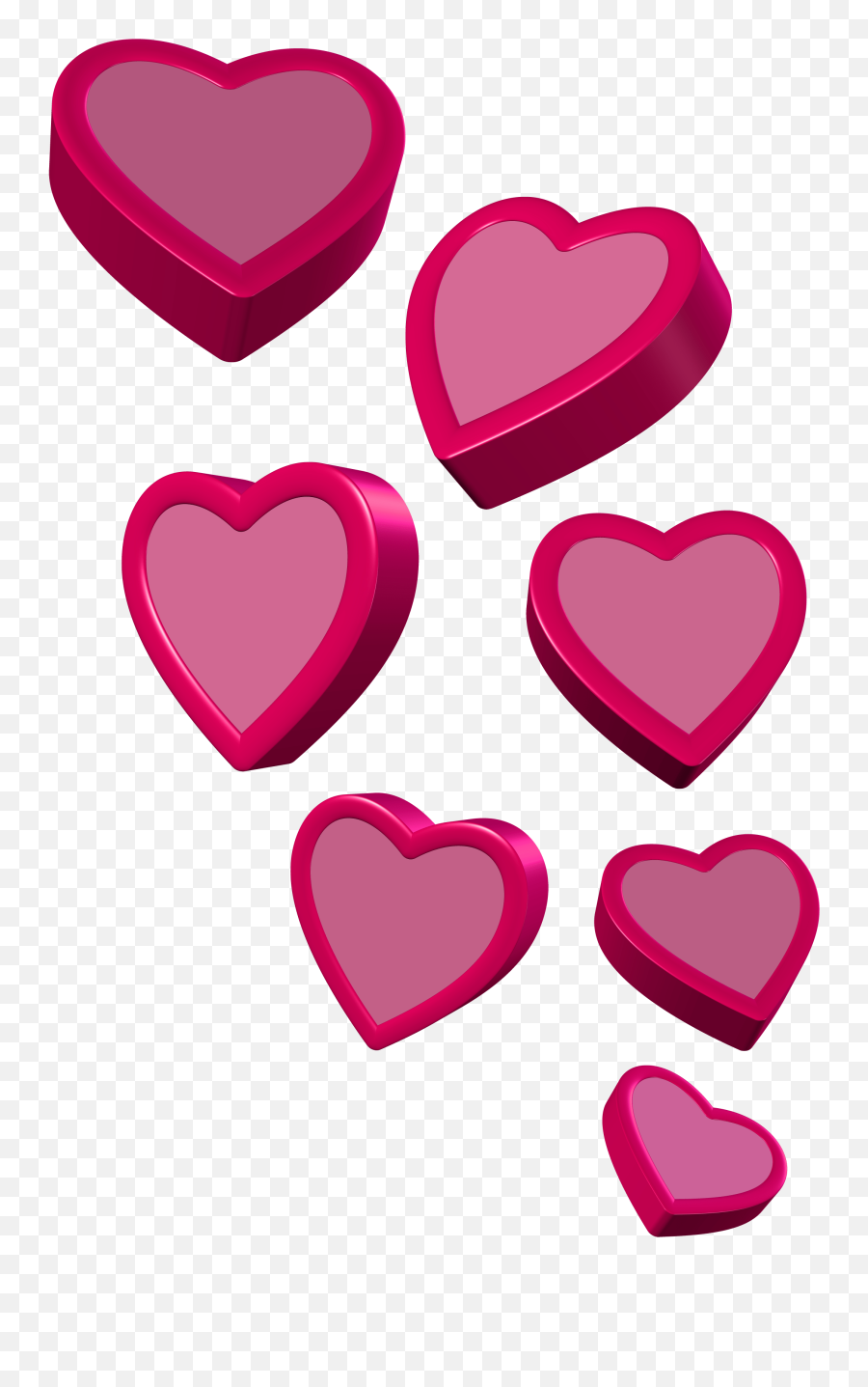 Love Hearts Png Pink Clipart - Full Size Clipart 811852 7 Hearts Clipart Emoji,Heart With Sparkles Emoji
