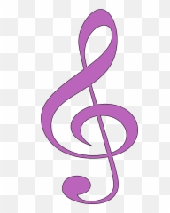 Clef Music Purple Sound Notation - Transparent Background Treble Symbol Emoji