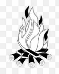 Campfire Camp Fire Black And White Clip - Clip Art Black And White Fire Emoji,Fire Emoji Black And White