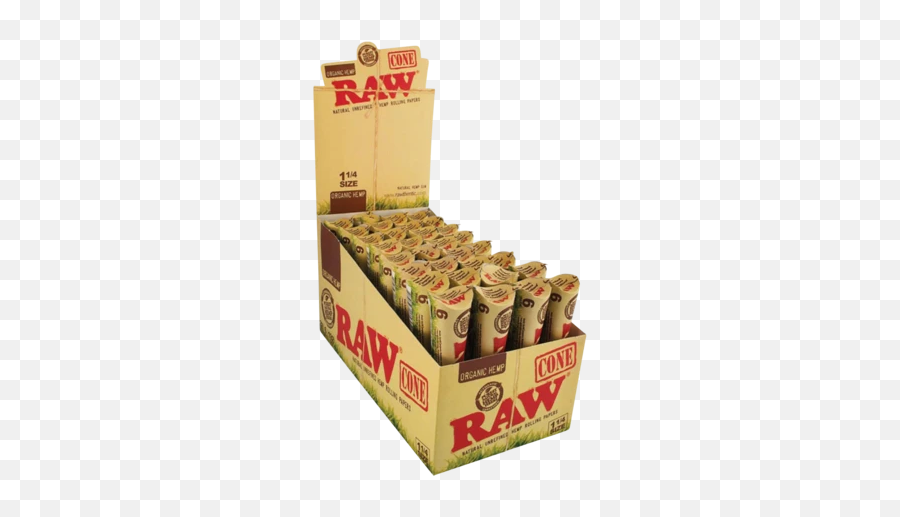 Raw Organic Hemp Raw 1 14 Prerolled Cones - 32 Pack Raw Organic Cones 1 1 4 Emoji,Cardboard Box Emoji