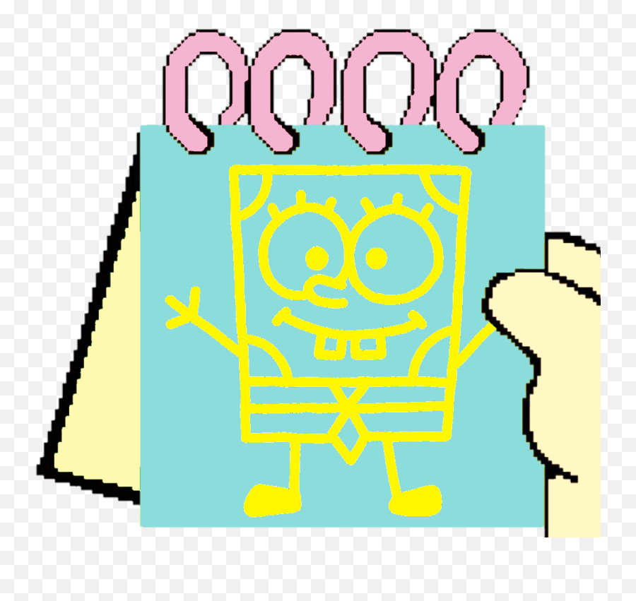 Fluttershy Drawing Spongebob Squarepants In Her Notebook - Clip Art Emoji,Bongo Cat Emoji