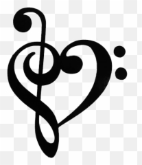 Heart Music Note Transparent u0026 PNG Clipart Free Download - YWD Treble Clef Bass Png Emoji