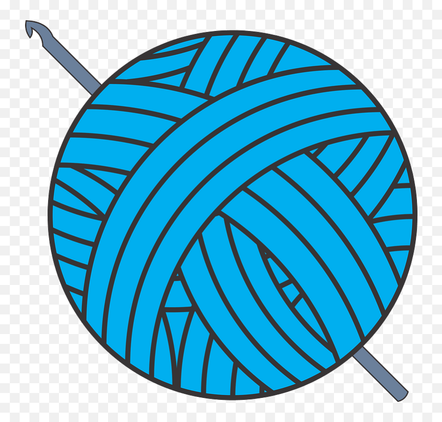 Blue Yarn And Crochet Hook Clipart - Ball Of Yarn Clipart Emoji,Yarn Emoji