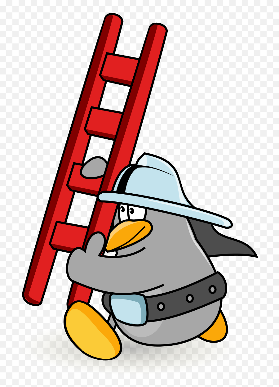 Open - Firefighter Cartoon Emoji,Ladder Emoji