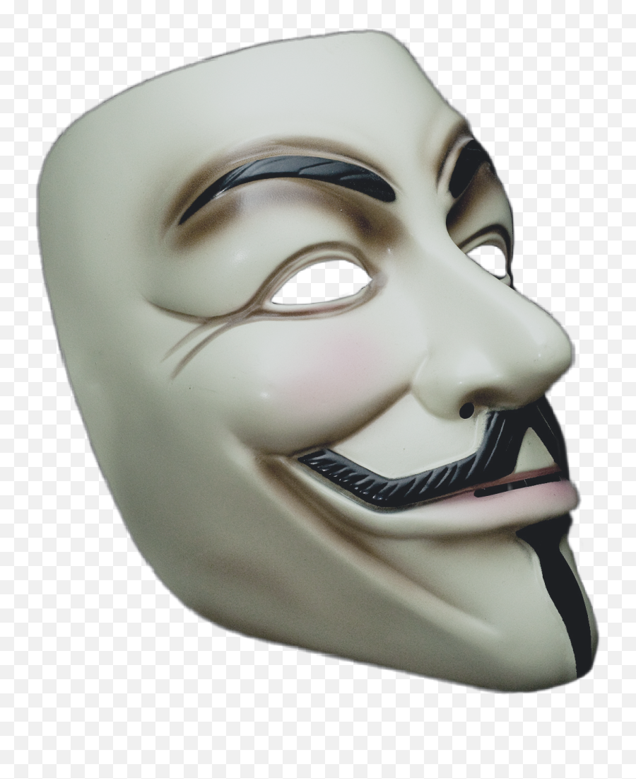 Guyfawkesmask Sticker - Anonymous Mask Side View Png Emoji,Anonymous Mask Emoji
