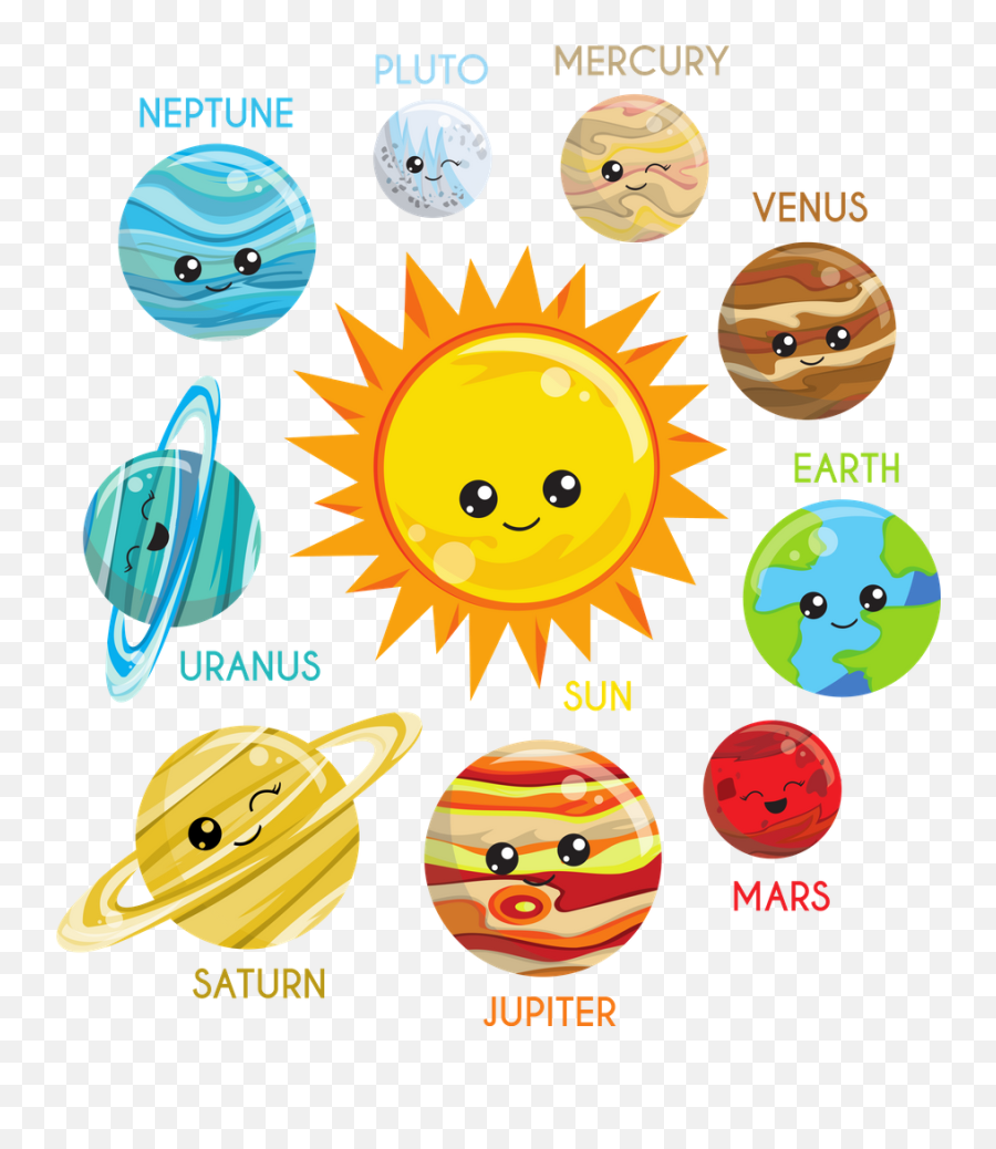 Cute Planets Solar System Astronomy - Cute Planets Emoji,Solaire Emoticon