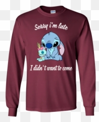 Sorry Im Late Ls Ultra Cotton T Emoji,Lilo And Stitch Emoji