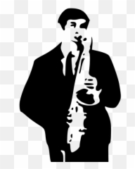 Saxophone Player Vector - Clipart Silhouette Emoji