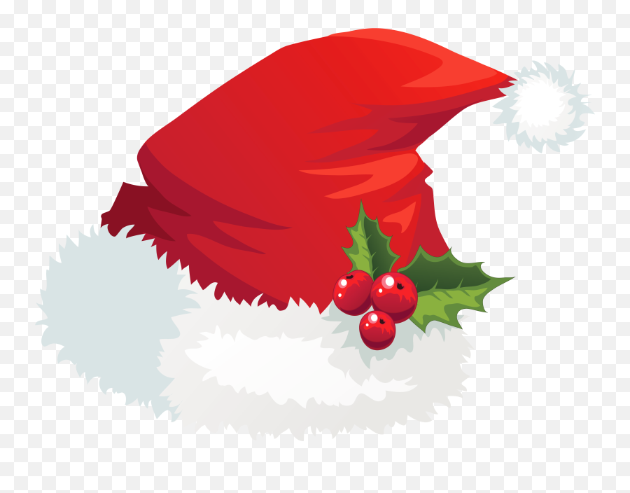 Santa Claus Hat Christmas Clip Art - Christmas Hat Art Png Emoji,Mistletoe Emoji