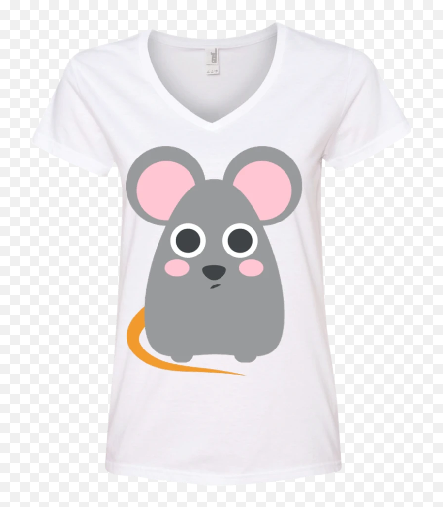 Fat Mouse Emoji Ladiesu0027 V - Neck Tshirt U2013 That Merch Store Mice Emoji,Rat Emoji