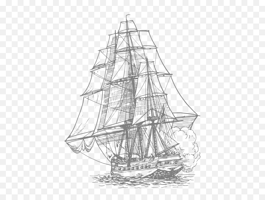 Drawing Ships Transparent U0026 Png Clipart Free Download - Ywd Black And White Pirate Ship Clip Art Emoji,Pirate Ship Emoji