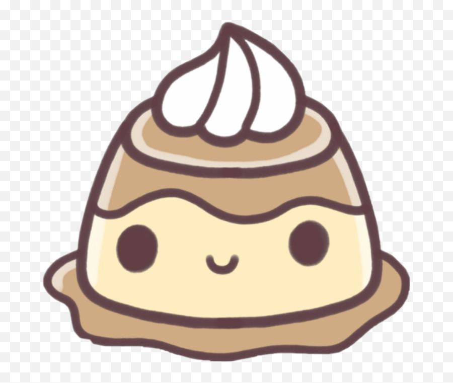 Flan Tan Freetoedit Pudding - Sticker By Chalkalot Transparent Kawaii Food Emoji,Chocolate Pudding Emoji