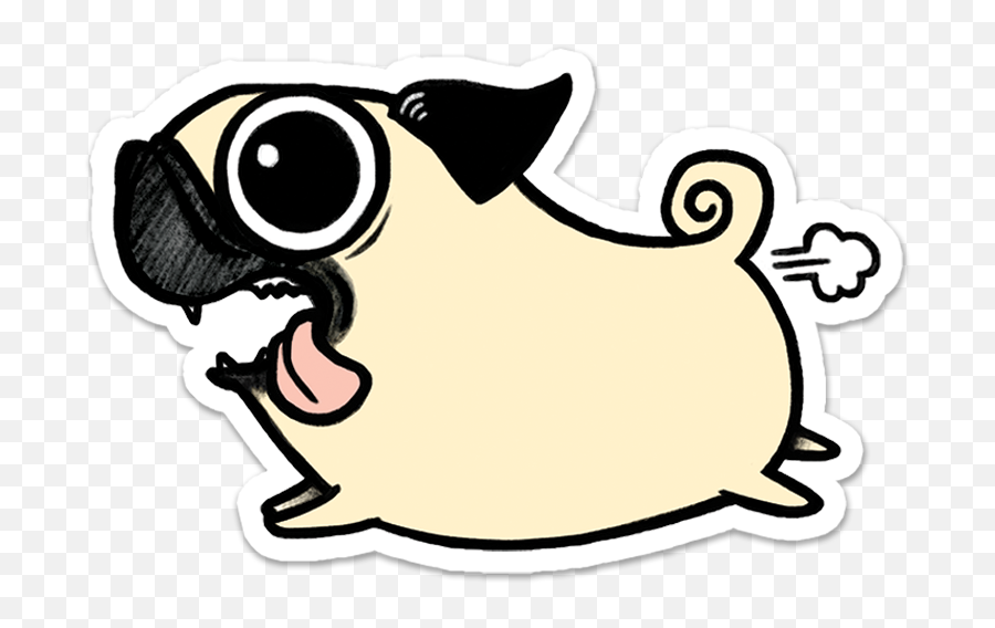 Crazy Pug Sticker Pegatinas Bonitas Pegatinas Kawaii Y - Pug Sticker Png Emoji,Kermit Sipping Tea Emoji