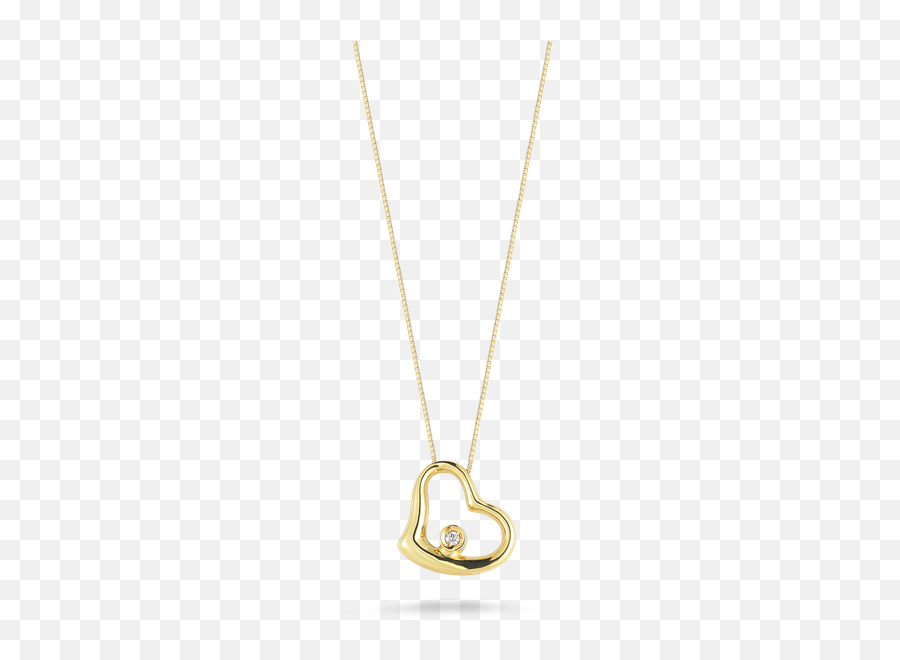 Roberto Coin 18kt Gold Small Slanted Heart Pendant With - Solid Emoji,Slanted Face Emoji