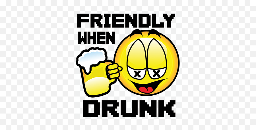 Friendly When Drunk Heat Transfers - Clip Art Emoji,Emoji For Drunk