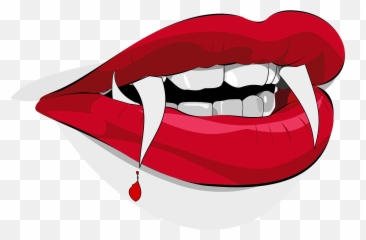 Dracula Fangs Vampire Blood Drop - Lips Clipart Emoji