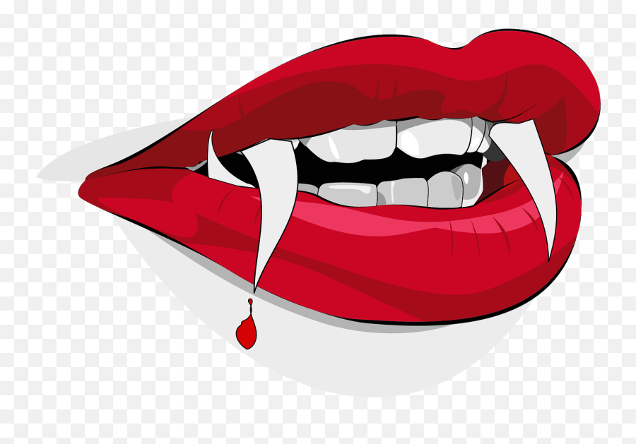 Dracula Fangs Vampire Blood Drop - Vampire Lips Clipart Emoji,Vampire Emoticon