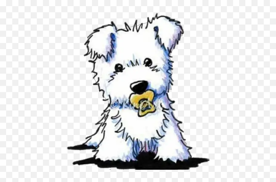 Schnauzer Stickers For Whatsapp - West Highland White Terrier Tegning Emoji,Schnauzer Emoji