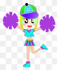 Carton Cartoon Cheerleader Female Girl - Cartoon Transparent Background Pom Poms Cheer Emoji,Milk Carton Emoji