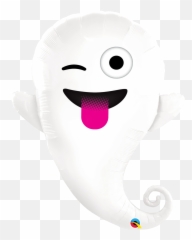 Emoji Ghost Balloon Foil Mylar Balloon 34 Inches - Halloween Emoticon,Emoji Balloons