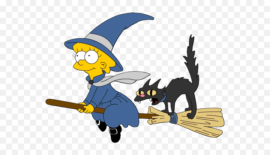 Funny Witch Clipart - Lisa Simpson Witch Emoji,Witch On Broom Emoji