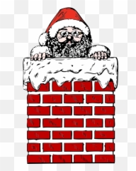 Santa In A Chimney Vector - Clip Art Emoji