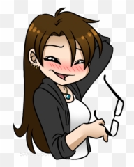 Eyebrow Emoji Gif - Gif Emoji Girl Anime,Sheepish Emoji