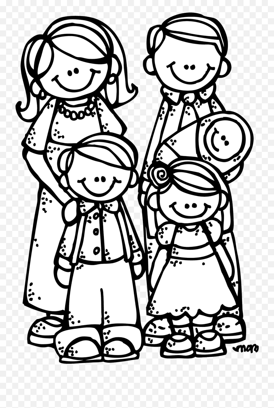 Lds Family Clipart Black And White - Family Clipart Black And White Emoji,Black Family Emoji
