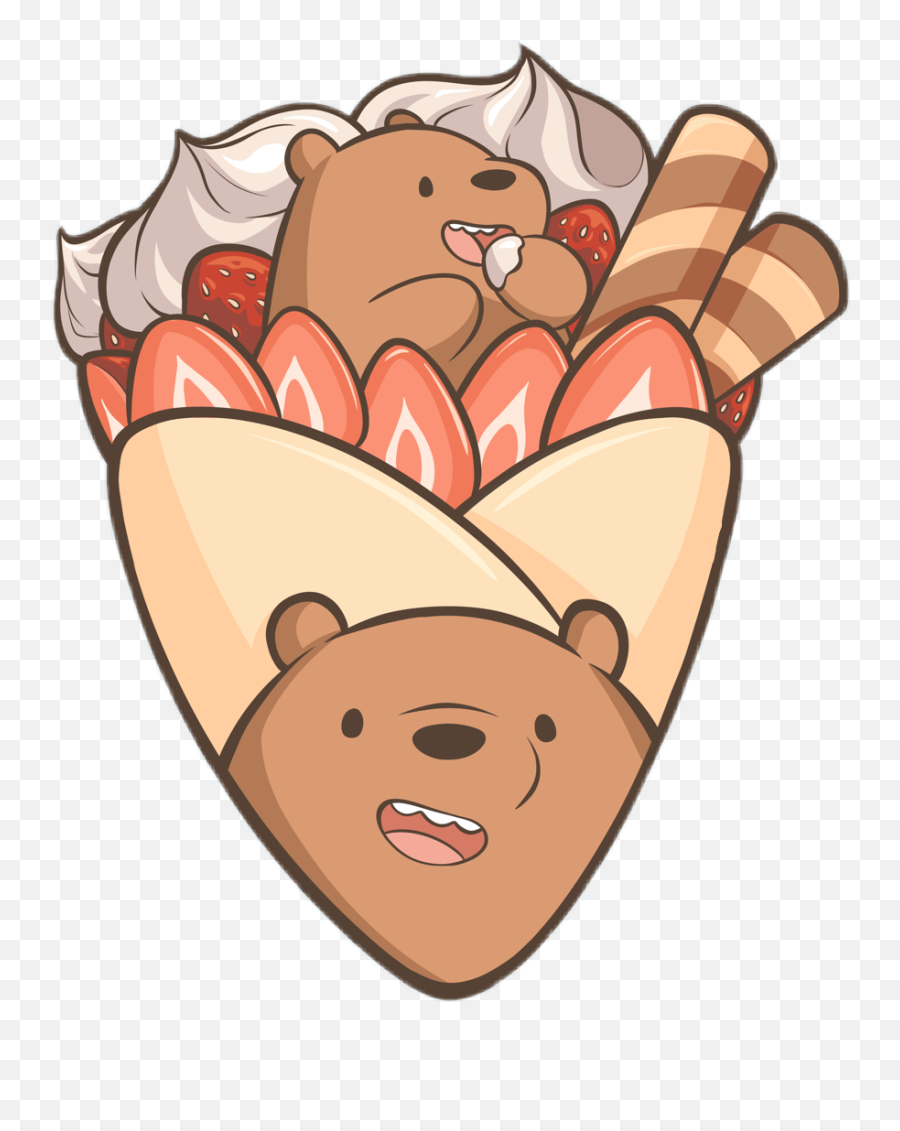 Anime Freetoedit Aesthetic Strawberry - We Bare Bears Crepe Emoji,Crepe Emoji