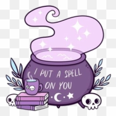 spell Sticker by Lorena Guzman - Witch Cauldron Drawing Emoji