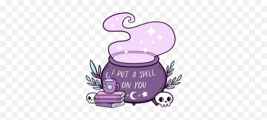 Spell Sticker By Lorena Guzman - Witch Cauldron Drawing Emoji,Spell Your Name In Emoji