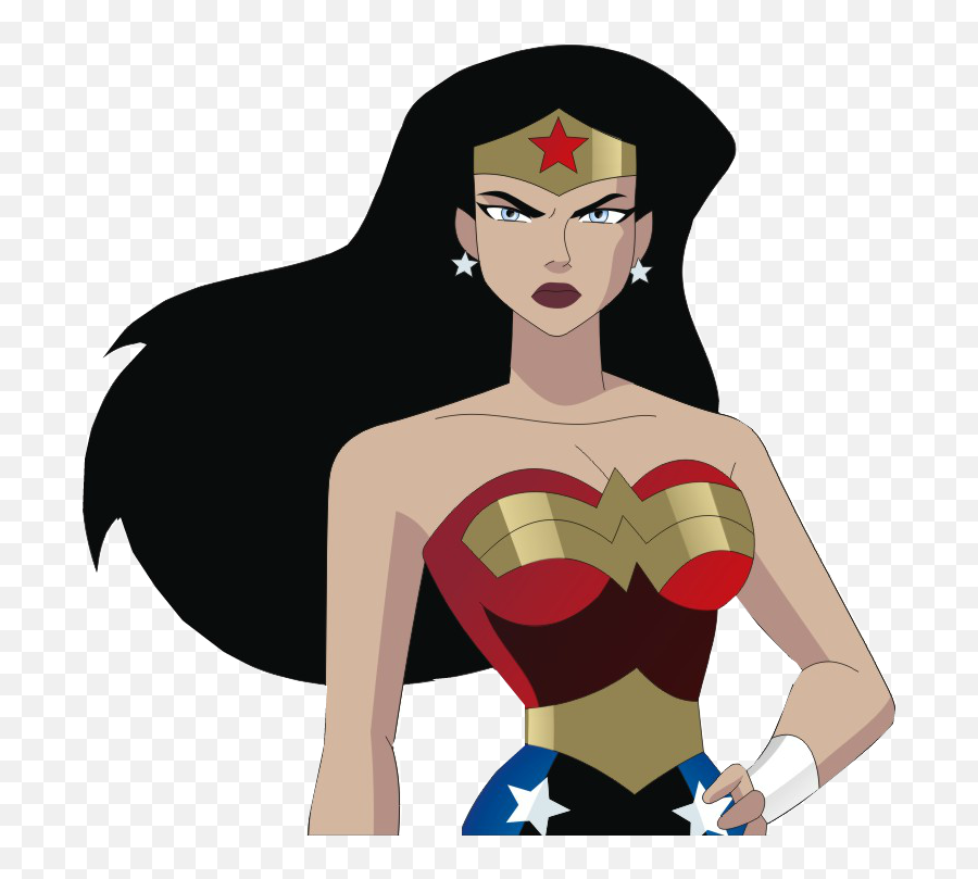 Woman Cartoon Transparent Png Clipart - Dcau Justice League Wonder Woman Emoji,Wonder Woman Emoticon