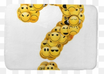 Emoticons Question Bath Mat Pixers - Smiley Met Vraagteken Emoji,Question Emoticon