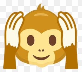 Monkey Emoji Funny Cute Hear Ears Listen -