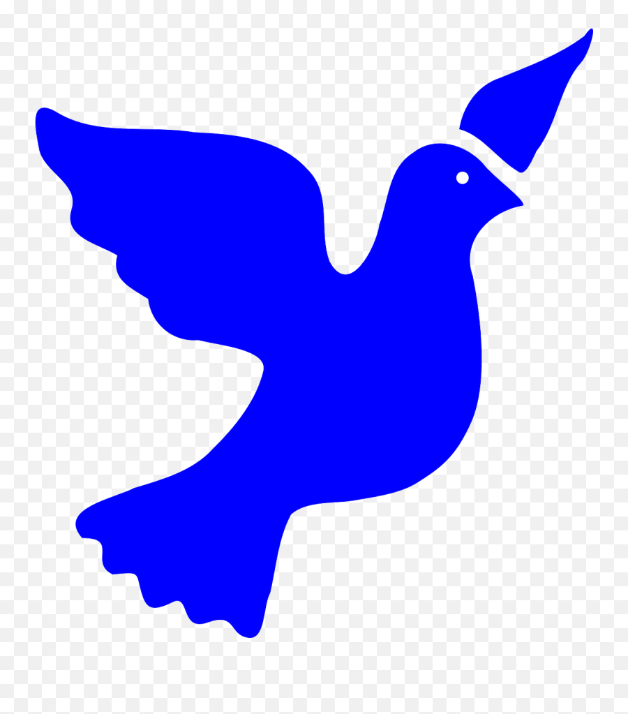 Dove Bird Peace Stencil Blue - Blue Dove Clipart Png Emoji,Olive Branch Emoji