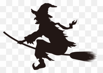 Witchcraft Scalable Vector Graphics - Halloween Witch On Broom Silhouette Emoji,Witch On Broom Emoji