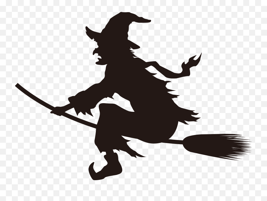 Witchcraft Scalable Vector Graphics - Halloween Witch On Broom Silhouette Emoji,Witch On Broom Emoji