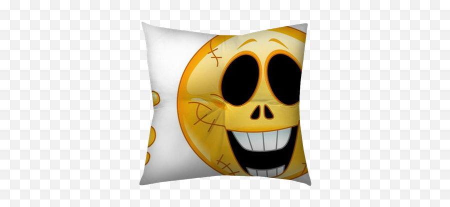 Skull Emoticon Tufted Floor Pillow - Thumb Up Skull Emoji,Skull Emoticon