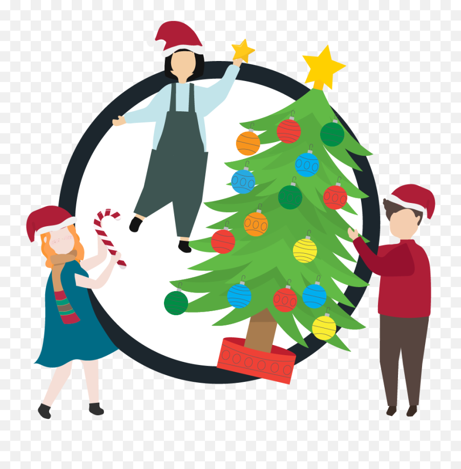 New Year Celebrations With Everyone - Illustration Clipart Illustration Emoji,Christmas Tree Emoticons