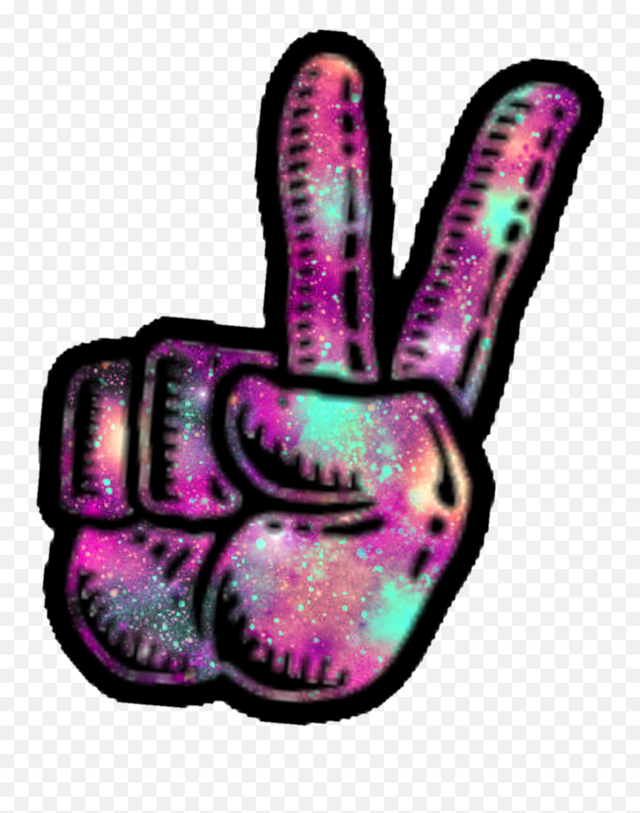 Galaxy Peace Finger Deuces Hello Greeting Message Bye - Deuces Clipart Emoji,Deuces Emoji