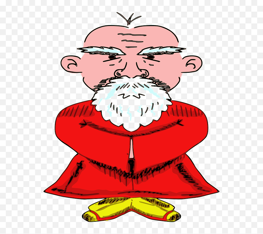 Free Beard Man Vectors - Old China Man Cartoon Emoji,Proud Emoticon